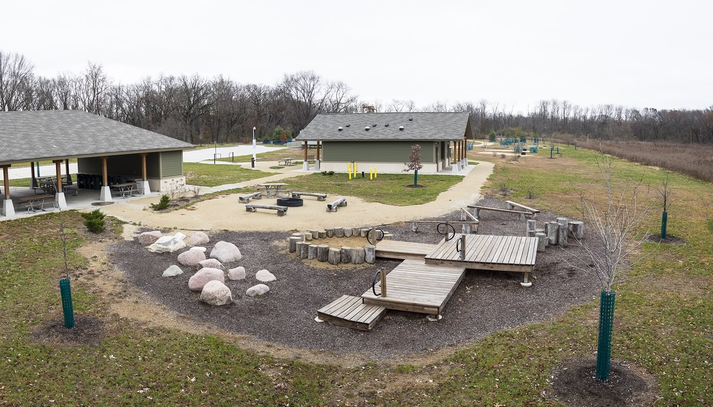 pavilion and nature play area at Camp Shabbona Woods