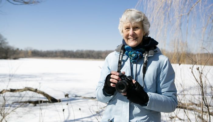 a person taking photos at Crabtree Nature Center