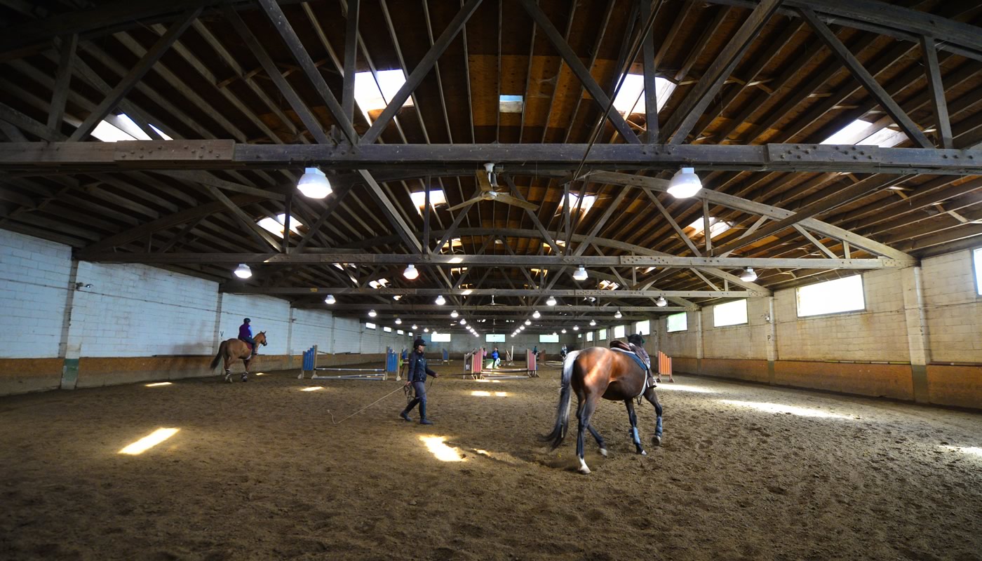 indoor horse riding facility at Glen Grove Equestrian Center