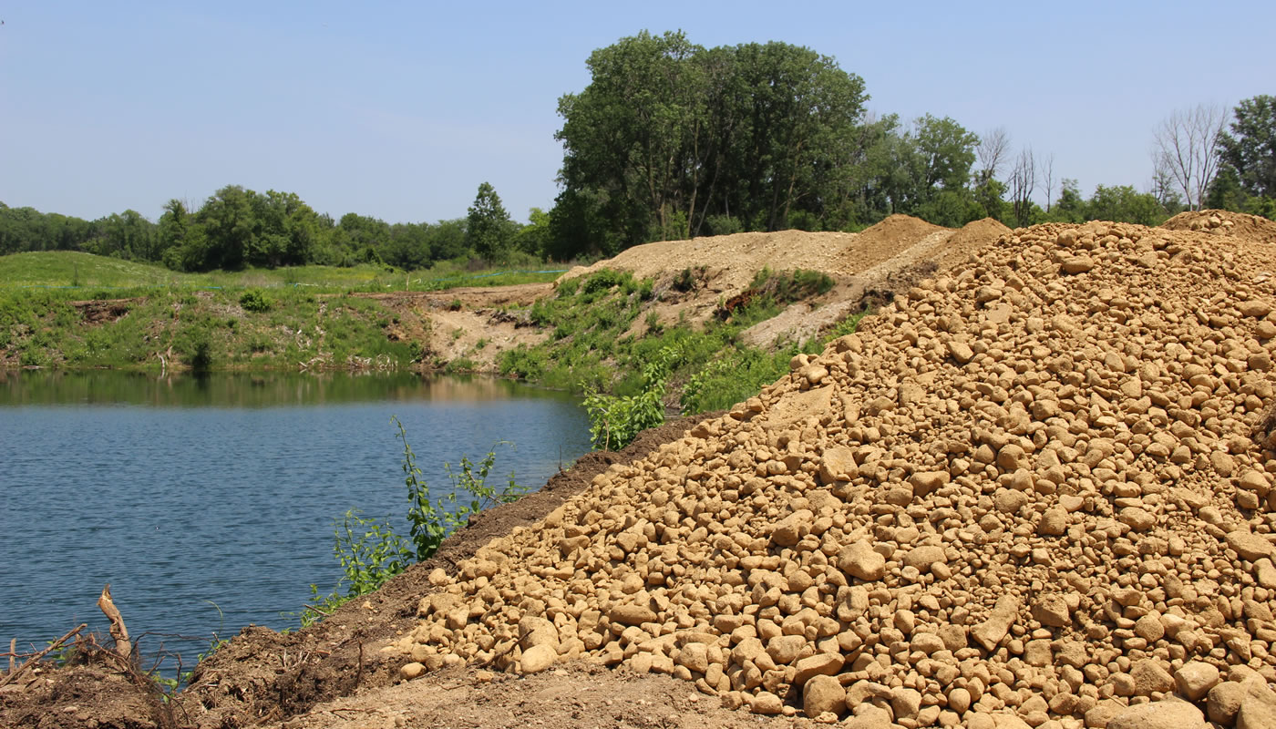 a pile of earth at Bluff Spring Fen