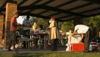people getting ready for a picnic