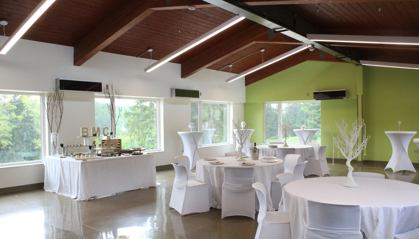 the indoor event space at Rolling Knolls Pavilion