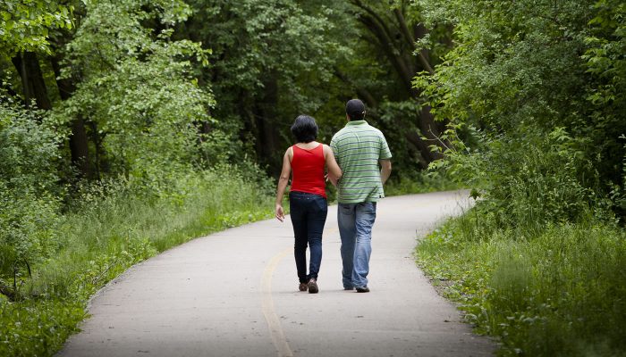two people walking on the Salt Creek Trail System