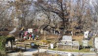 pioneer cabins at Sand Ridge Nature Center