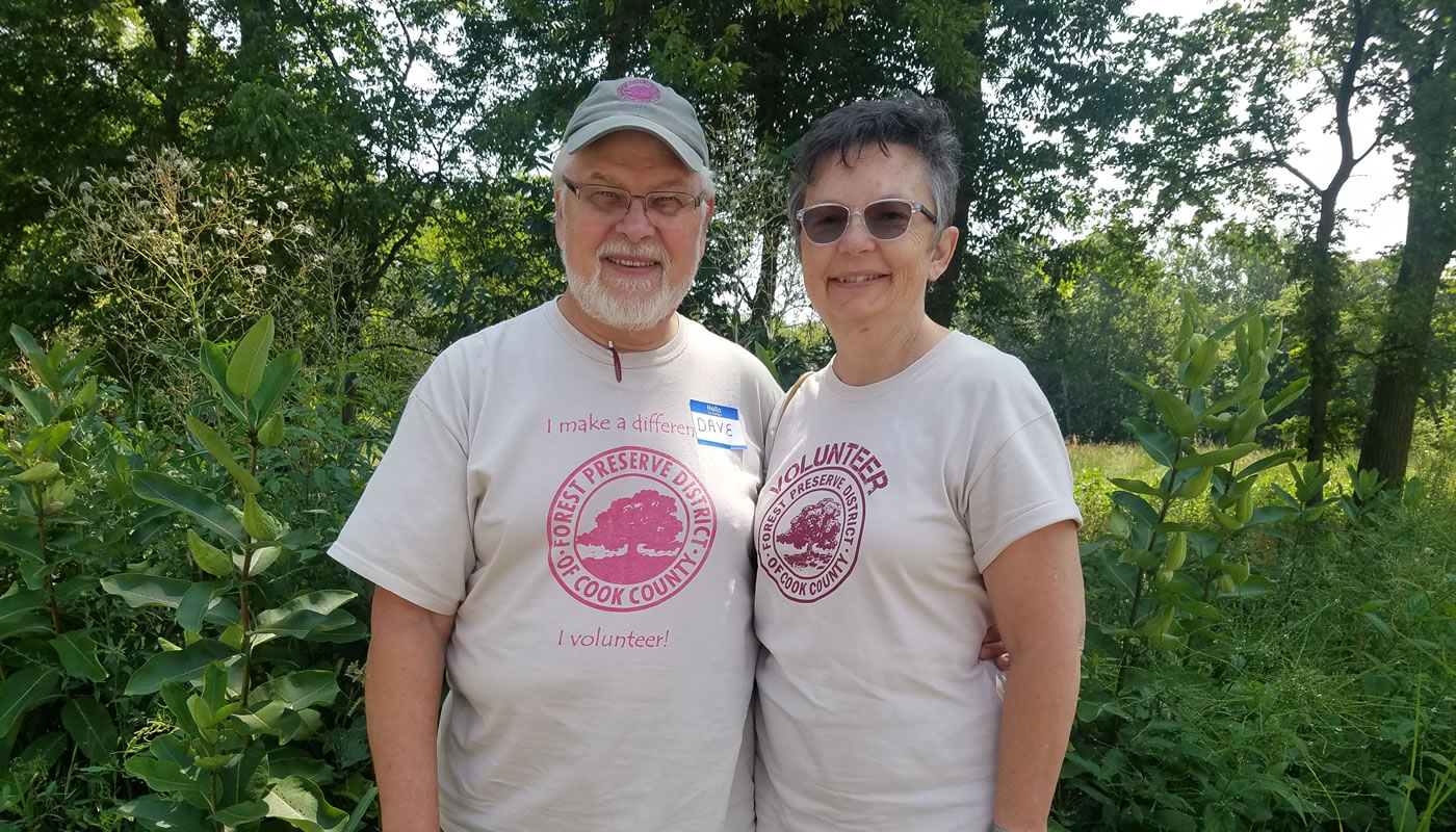 Dave and Kathy Branigan at Little Red Schoolhouse Nature Center.