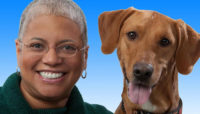 Dr. Donna Alexander with her dog Leroy Brown.