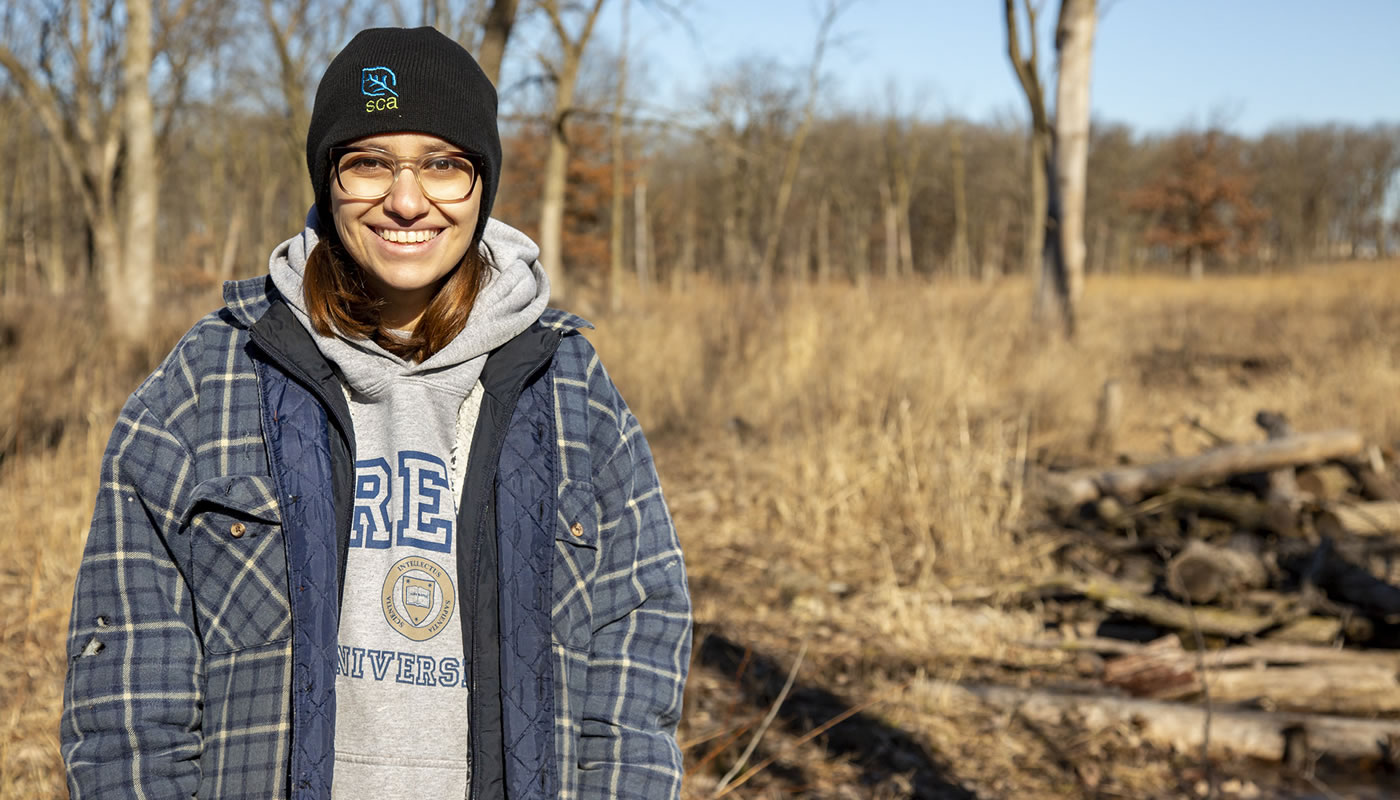 Gudalupe Orozco outside at a volunteer workday