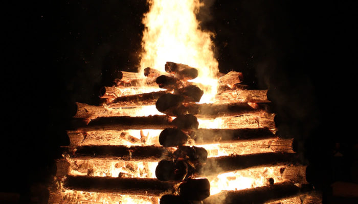 a large bonfire