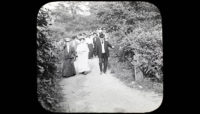 people walking along a nature trail in 1904