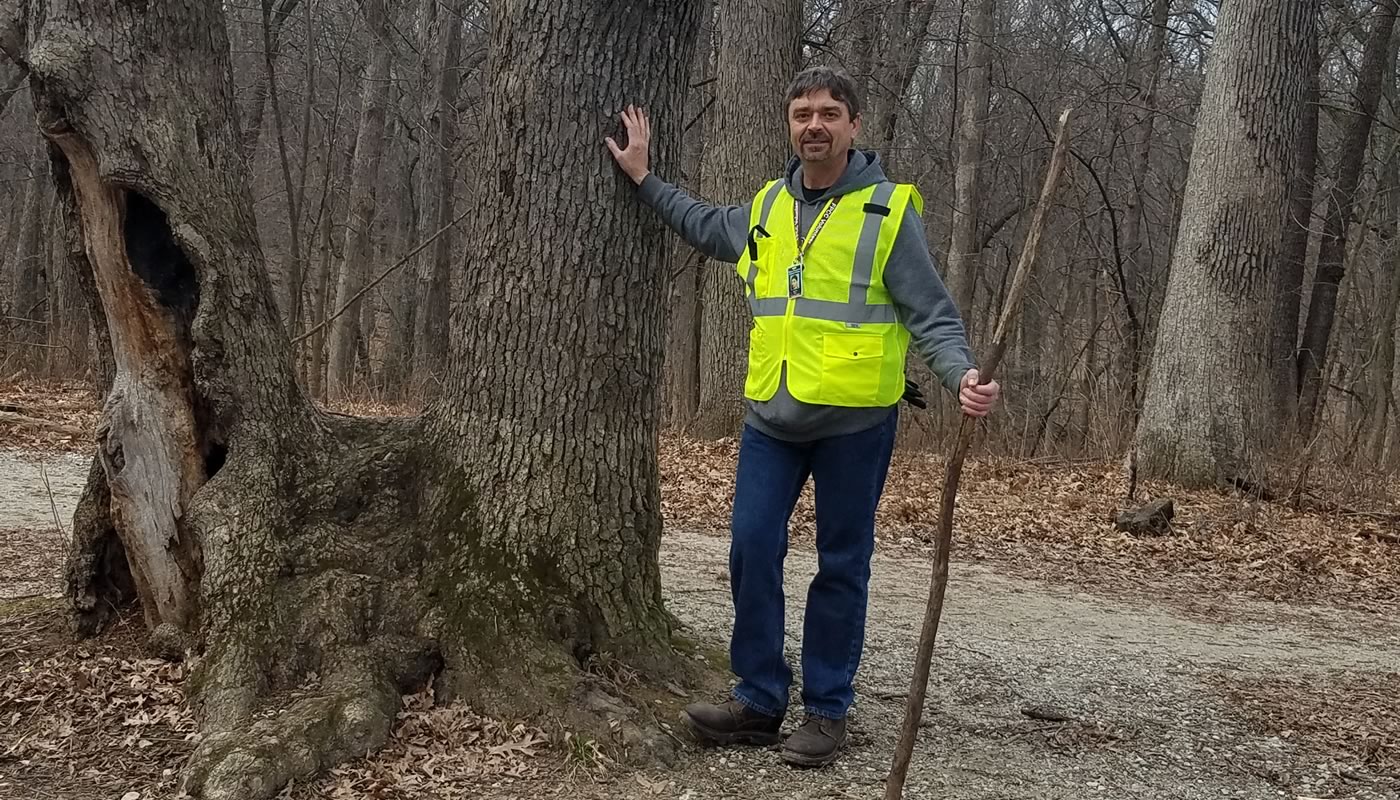 a Trail Watch volunteer on the trail