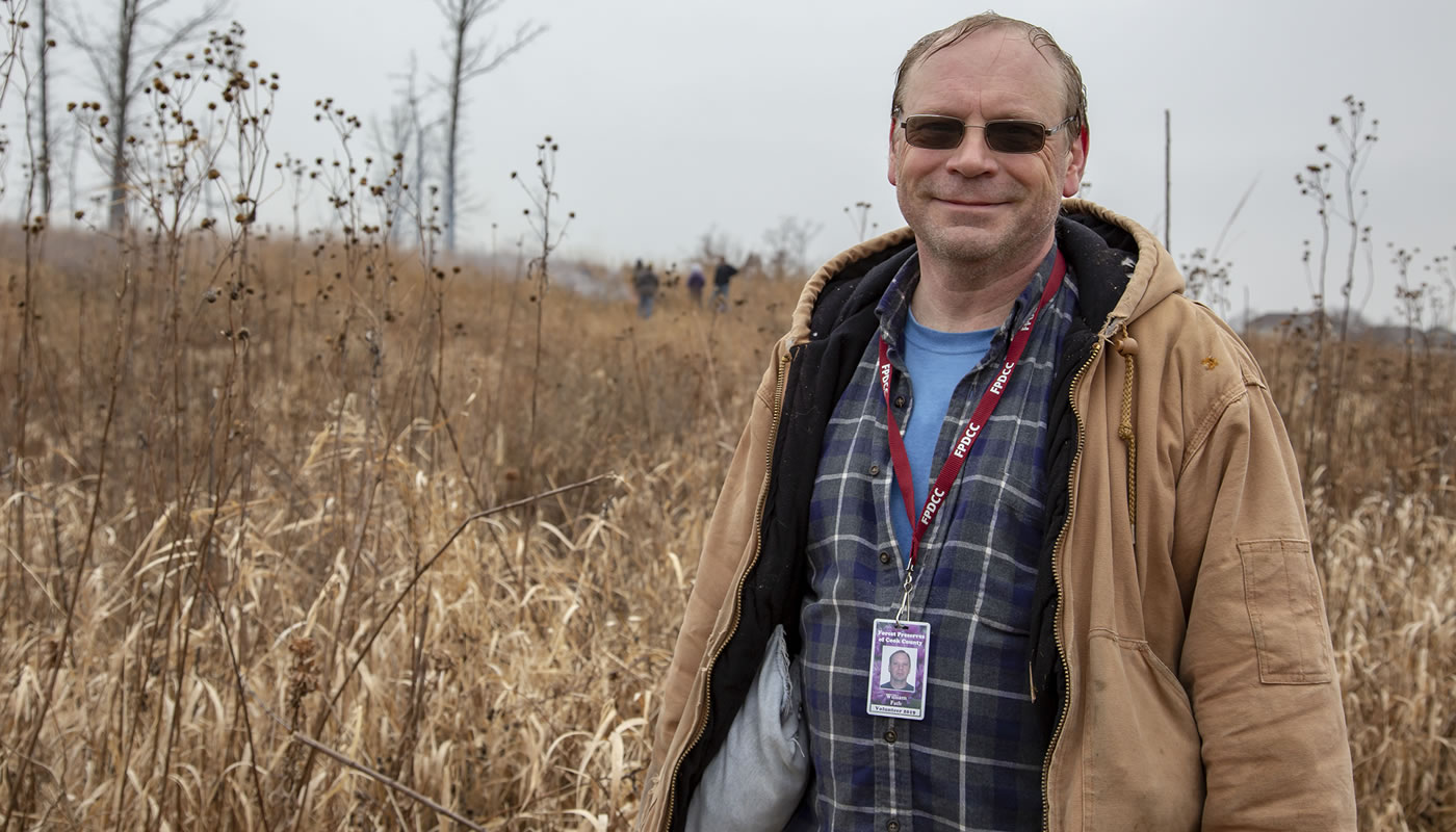 Bill Fath volunteering at Orland Grassland