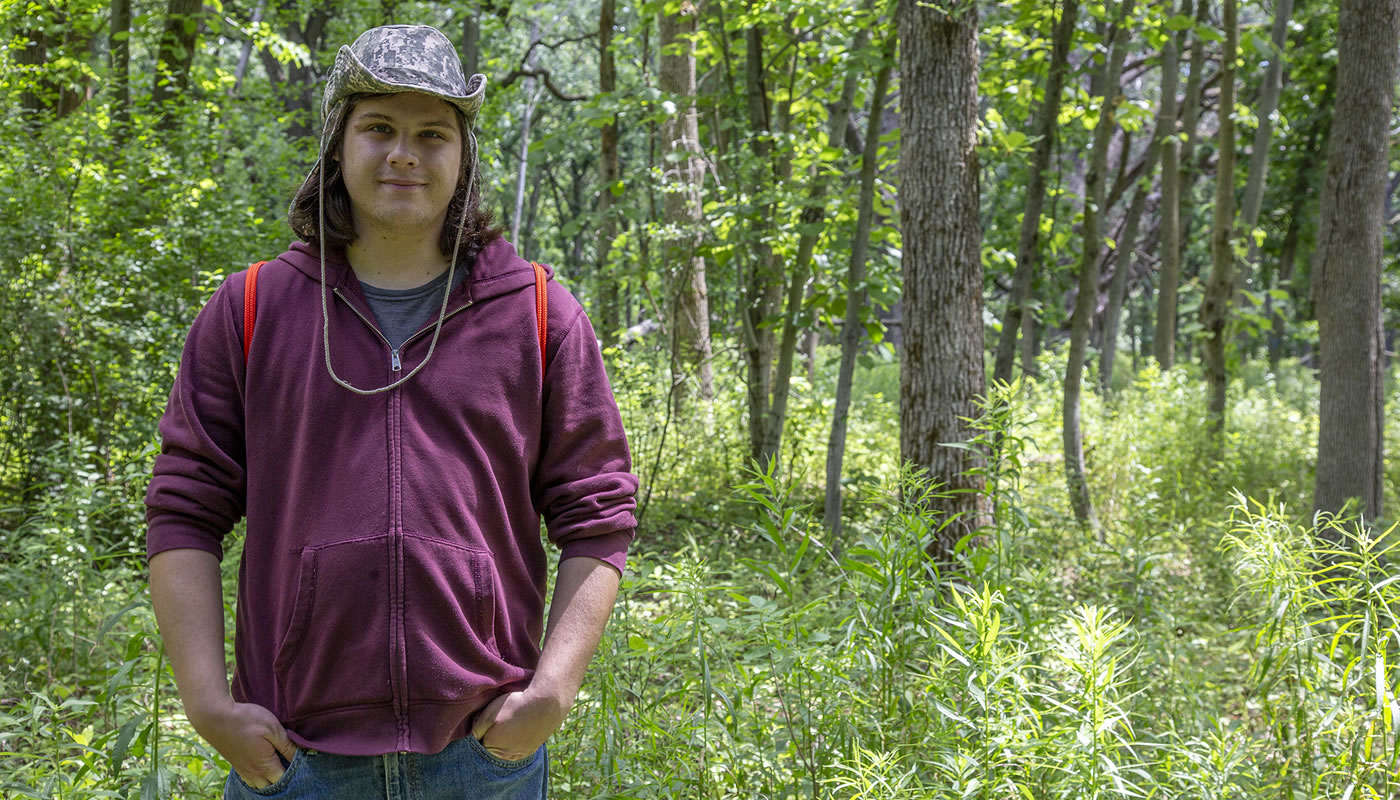 Jared Glaaser in the Forest Preserves of Cook County.