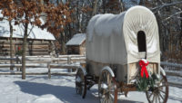 A vintage horse drawn carriage as seen at the Christmas Past event.