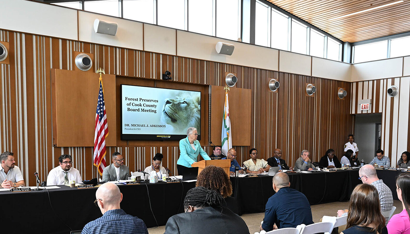 Board of Commissioners meeting at Brookfield Zoo in July 2023. Photo courtesy of Brookfield Zoo.
