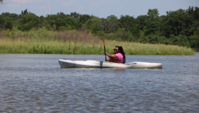 A person kayaking.