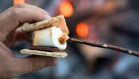 A close-up of s'mores.