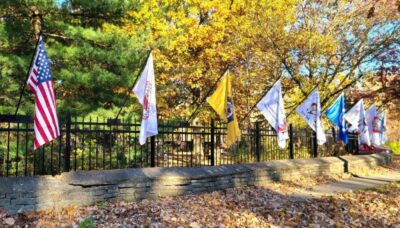 An array of flags on display outdoors.
