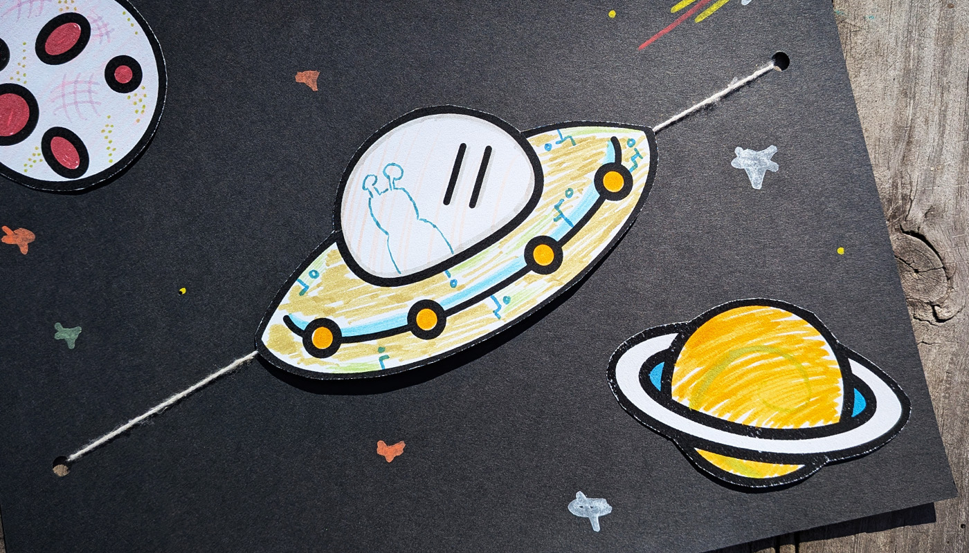 An illustration of an outer space scene.