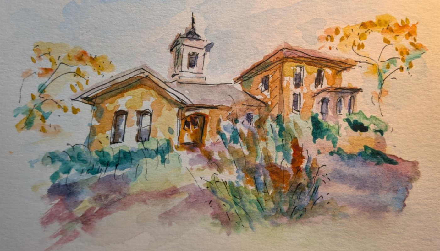 A painting of a nature center.