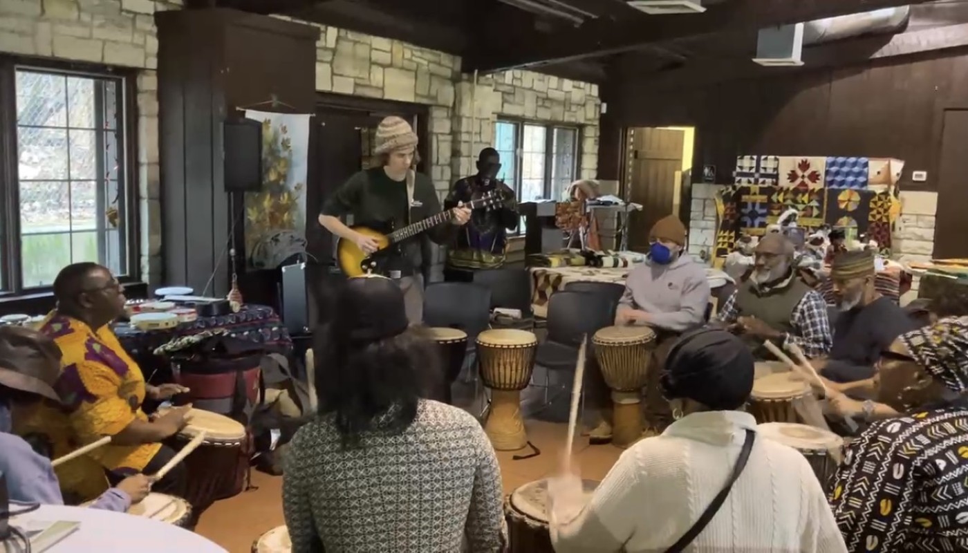A group of people with musical instruments.