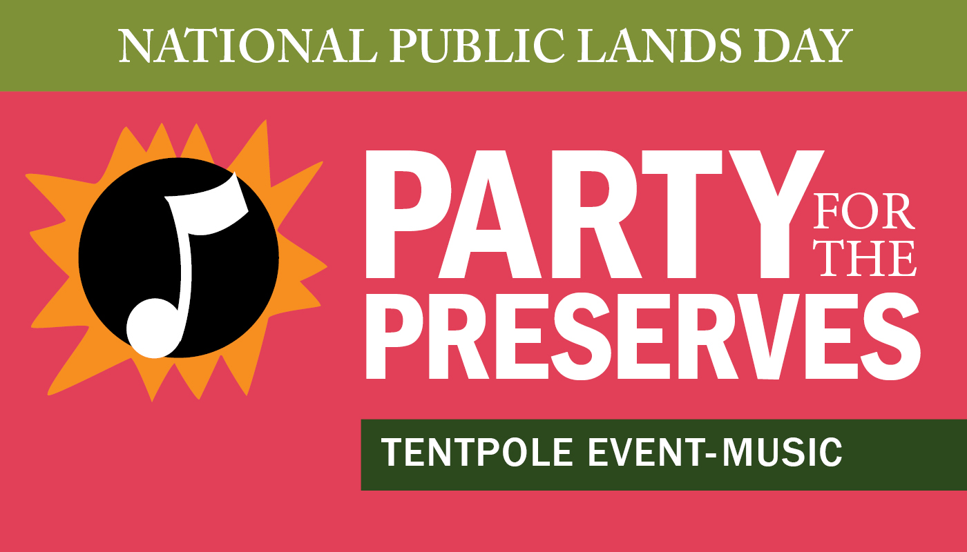 Banner image for "Party for the Preserves" featuring the heading "National Public Lands Day."