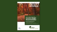 A screenshot of the cover of the 2027 Budget Book with a green background.